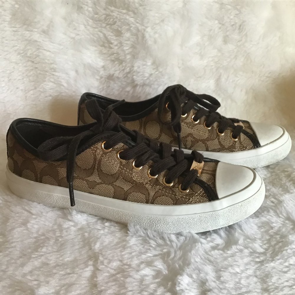 Coach Sneakers Canvas Shoes Coach C Logo